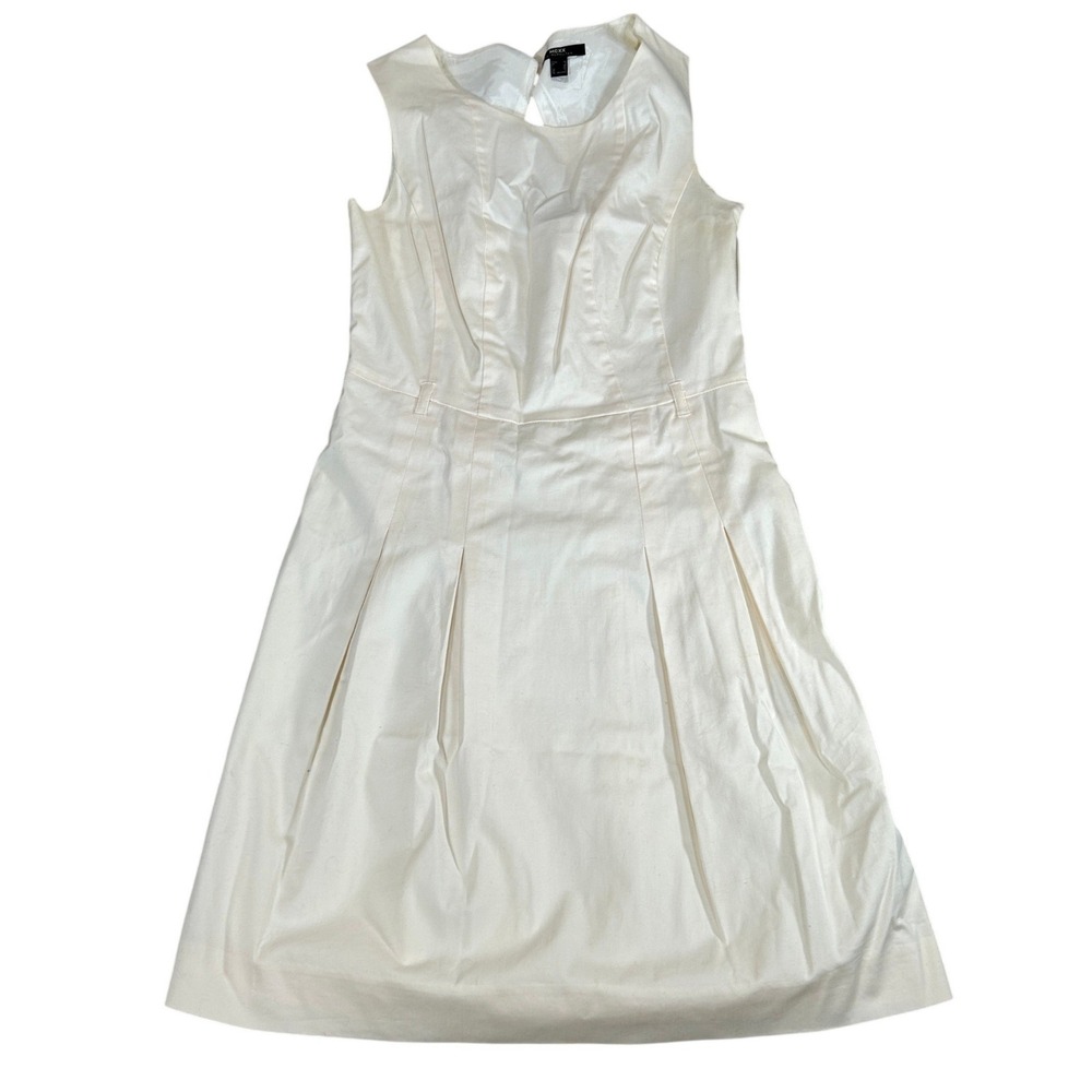 Mexx Metropolitan Womens Cream Sleeveless Pleated Fit & Flare Dress Size 4 US
